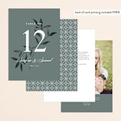 "Serafina" - Table Numbers in Sage by Melanie Kosuge - Back of Card Options