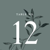 "Serafina" - Table Numbers in Sage by Melanie Kosuge - Detail