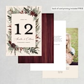 "Woodland Garden" - Table Numbers in Mahogany by Susan Moyal - Back of Card Options