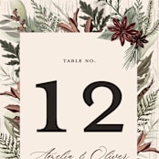 "Woodland Garden" - Table Numbers in Mahogany by Susan Moyal - Detail