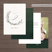 "Green Wreath" - Table Numbers in Champagne by Lori Wemple - Back of Card Options