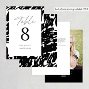 "Landscape" - Table Numbers in Black Tie by Laura Hamm - Back of Card Options
