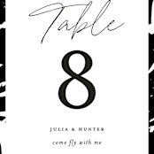 "Landscape" - Table Numbers in Black Tie by Laura Hamm - Detail