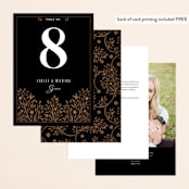 "Grand Natura" - Table Numbers in Noir by GeekInk Design - Back of Card Options