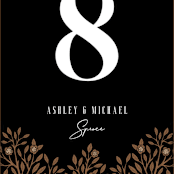 "Grand Natura" - Table Numbers in Noir by GeekInk Design - Detail