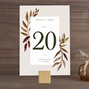 "botanical portrait" - Table Numbers in Leather by Kate Ahn - Front