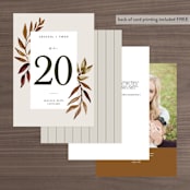 "botanical portrait" - Table Numbers in Leather by Kate Ahn - Back of Card Options