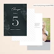 "Peaceful Garden" - Table Numbers in Deep Sea by Jill Means - Back of Card Options