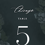 "Peaceful Garden" - Table Numbers in Deep Sea by Jill Means - Detail