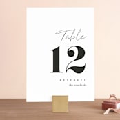 "Handwritten" - Table Numbers in Obsidian by Jennifer Postorino - Front