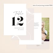 "Handwritten" - Table Numbers in Obsidian by Jennifer Postorino - Back of Card Options