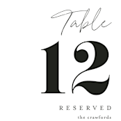 "Handwritten" - Table Numbers in Obsidian by Jennifer Postorino - Detail