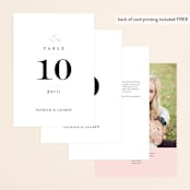 "Emblem" - Table Numbers in Petal by Kimberly FitzSimons - Back of Card Options