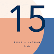 "Color Arch" - Table Numbers in Aquatic by Baumbirdy - Detail