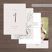 "stylist script" - Table Numbers in Ivory by Cass Loh - Back of Card Options