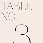 "Landscape" - Table Numbers in Champagne by Kelly Schmidt - Detail