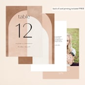 "Arches" - Table Numbers in Terracotta by Kelly Schmidt - Back of Card Options