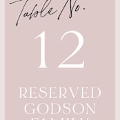 "Marry You" - Table Numbers in Blush by Design Lotus - Detail