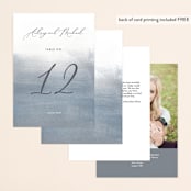 "Romantic Watercolor" - Table Numbers in Mist by Sparkvites - Back of Card Options