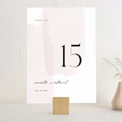 "Painterly" - Table Numbers in Blush by Kelly Schmidt - Front