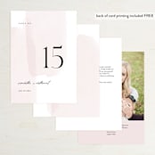 "Painterly" - Table Numbers in Blush by Kelly Schmidt - Back of Card Options