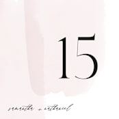 "Painterly" - Table Numbers in Blush by Kelly Schmidt - Detail