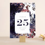 "Floral Cascade" - Table Numbers in Navy by Phrosné Barwood - Front