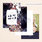 "Floral Cascade" - Table Numbers in Navy by Phrosné Barwood - Back of Card Options