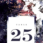 "Floral Cascade" - Table Numbers in Navy by Phrosné Barwood - Detail