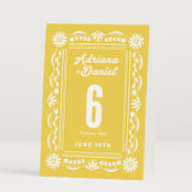 "Pretty Picado" - Table Numbers in Sunshine by Jessie Steury - Folded
