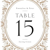 "charmed" - Table Numbers in Honey by Jen Owens - Detail