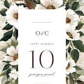 "A Garden Wedding" - Table Numbers in Magnolia by Chris Griffith - Detail