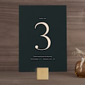"Chin-Chin" - Table Numbers in Midnight Spruce by Annie Clark - Front