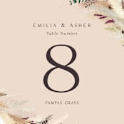 "Bohemian Pampas" - Table Numbers in Sand by Kaydi Bishop - Detail