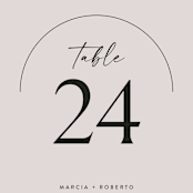 "Overjoyed" - Table Numbers in Almond by Jill Means - Detail