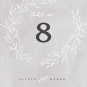 "Abundant Wreath" - Table Numbers in Fog by Pixel and Hank - Detail