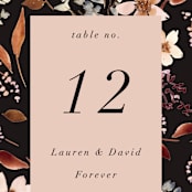 "Silky Way" - Table Numbers in Midnight by Petra Kern - Detail