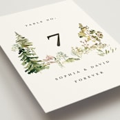 "Great Outdoors" - Table Numbers in Forest by Petra Kern - Detail
