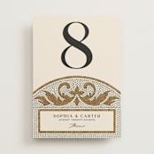 "Floral mosaic" - Table Numbers in Sand by GeekInk Design - Front