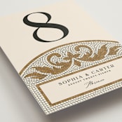 "Floral mosaic" - Table Numbers in Sand by GeekInk Design - Detail