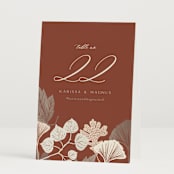 "Leaf Cascade" - Table Numbers in Latte by Alethea and Ruth - Folded