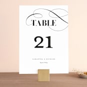 "whimsical ampersand" - Table Numbers in Black Tie by Laura Hamm - Front