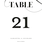 "whimsical ampersand" - Table Numbers in Black Tie by Laura Hamm - Detail