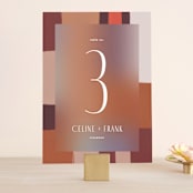 "Retro Grid" - Table Numbers in Sunset by Simona Camp - Front