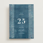 "Kantha Quilt" - Table Numbers in Indigo by Nazia Hyder - Front