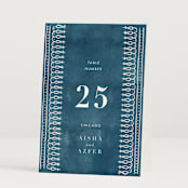 "Kantha Quilt" - Table Numbers in Indigo by Nazia Hyder - Folded