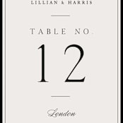 "Cambridge" - Table Numbers in Tuxedo by Amy Kross - Detail