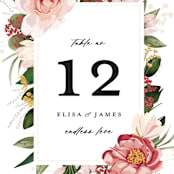 "Blossom" - Table Numbers in Blush by Susan Moyal - Detail