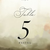 "Pastel Sky" - Table Numbers in Moss by Hannah Williams - Detail