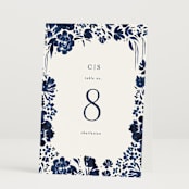 "brushstrokes in bloom" - Table Numbers in Indigo by Angela Marzuki - Folded